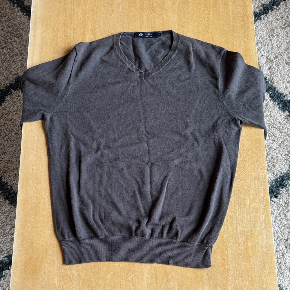 J. Crew Charcoal V-Neck Sweater - Small